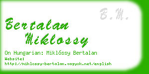 bertalan miklossy business card